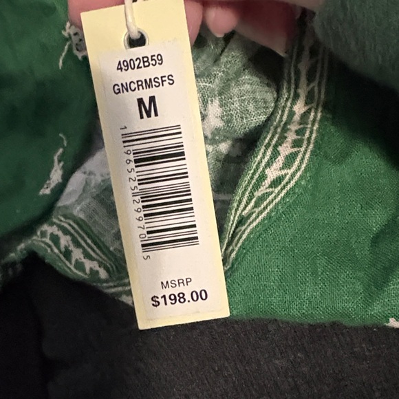 Max Studio Green Floral Maxi linen blend Dress size M - Picture 4 of 4